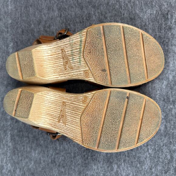 Dansko Millie Fisherman Sandals Brown Leather Wedge Heel size 39 Women's 8.5 - Picture 8 of 11